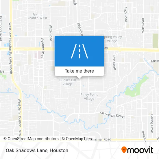 Oak Shadows Lane map