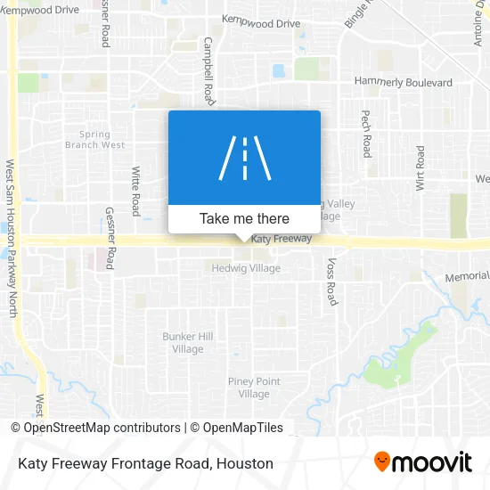 Katy Freeway Frontage Road map