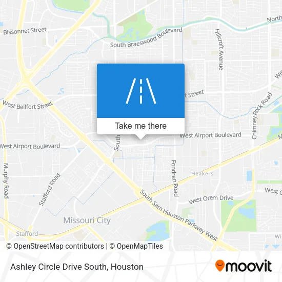 Ashley Circle Drive South map