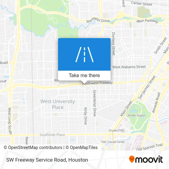 SW Freeway Service Road map