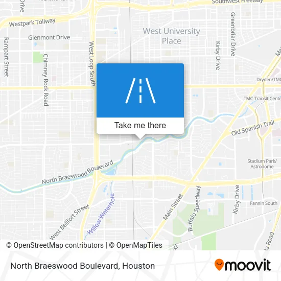 North Braeswood Boulevard map