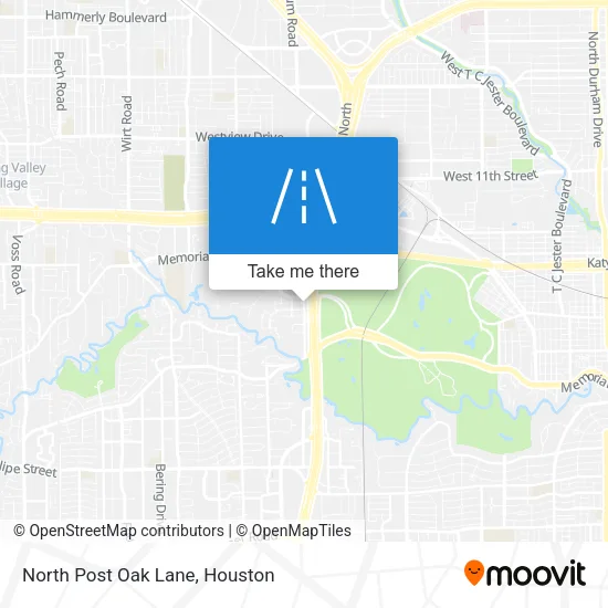 North Post Oak Lane map