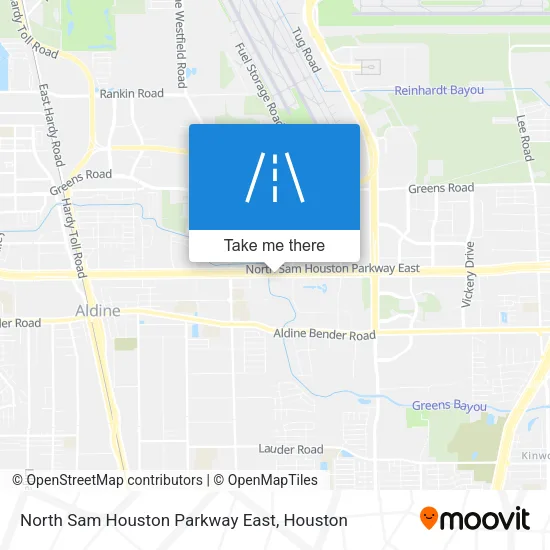 North Sam Houston Parkway East map