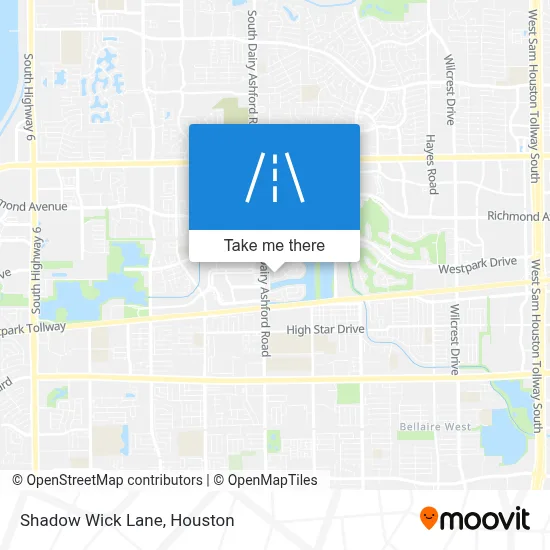 Shadow Wick Lane map