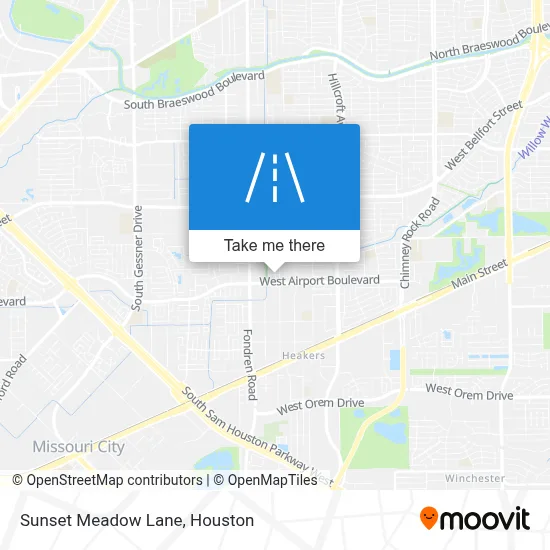 Sunset Meadow Lane map