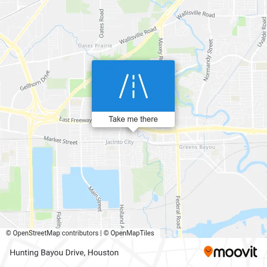 Hunting Bayou Drive map