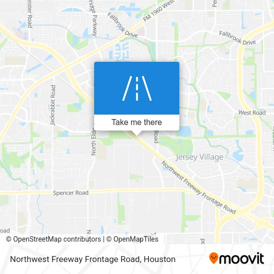 Northwest Freeway Frontage Road map