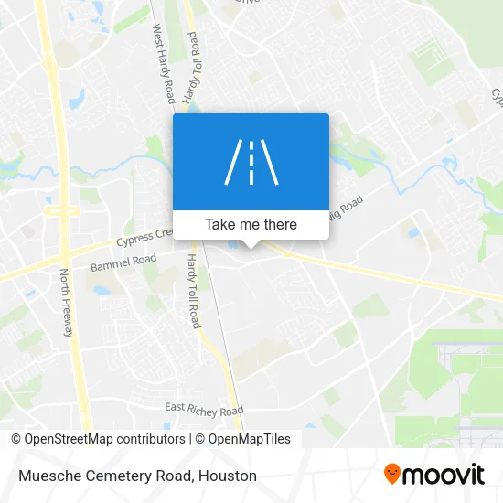 Muesche Cemetery Road map