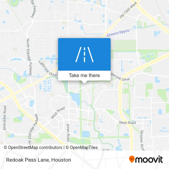 Redoak Pass Lane map