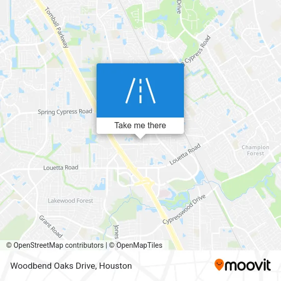 Woodbend Oaks Drive map