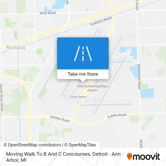 Moving Walk To B And C Concourses map