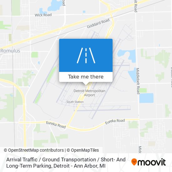 Mapa de Arrival Traffic / Ground Transportation / Short- And Long-Term Parking