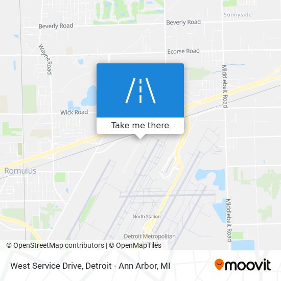West Service Drive map