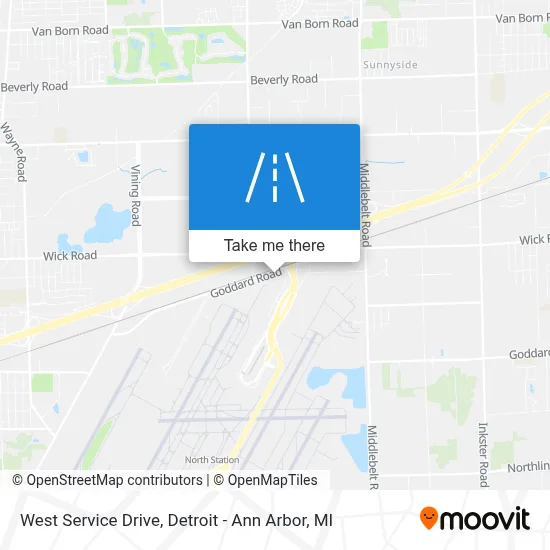 West Service Drive map