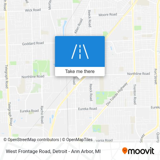 West Frontage Road map