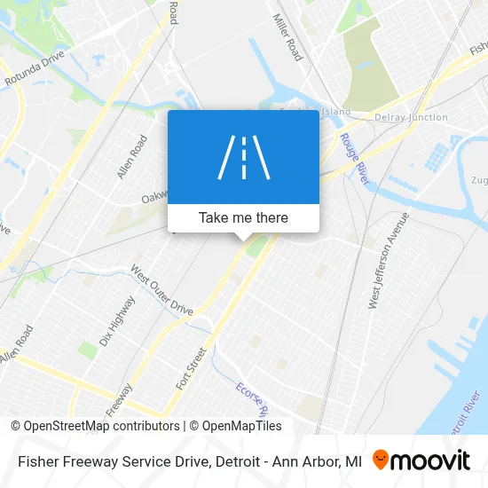 Fisher Freeway Service Drive map