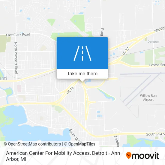 American Center For Mobility Access map