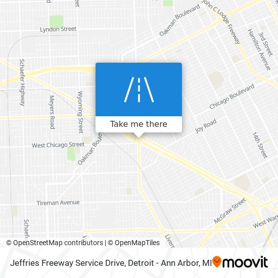 Jeffries Freeway Service Drive map