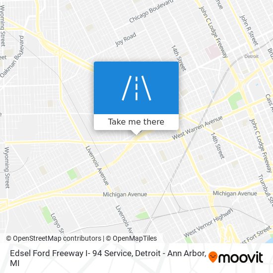 Mapa de Edsel Ford Freeway I- 94 Service