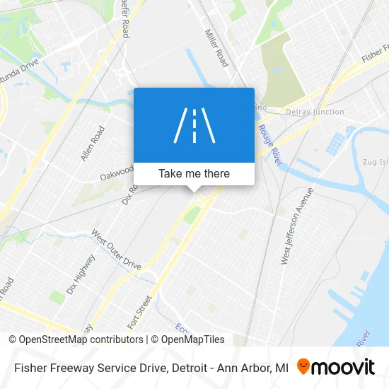 Fisher Freeway Service Drive map