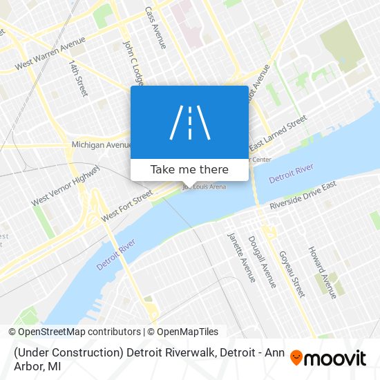 Mapa de (Under Construction) Detroit Riverwalk