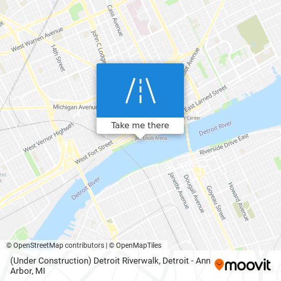 (Under Construction) Detroit Riverwalk map