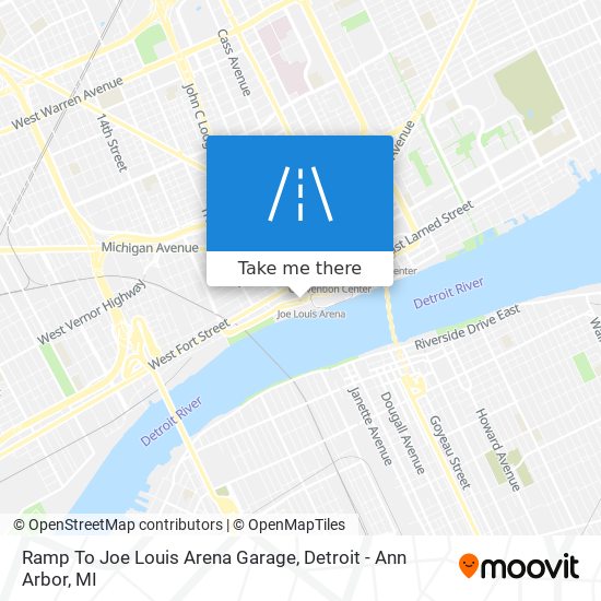 Ramp To Joe Louis Arena Garage map