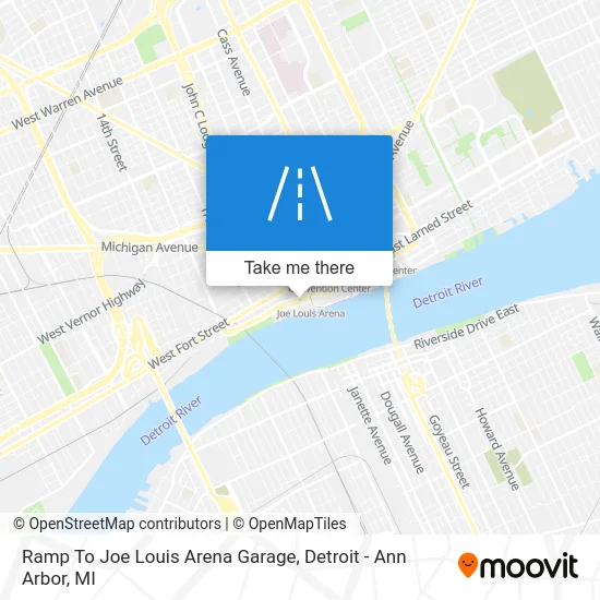 Ramp To Joe Louis Arena Garage map