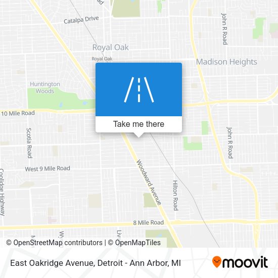 East Oakridge Avenue map