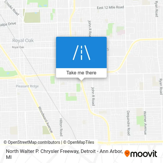 North Walter P. Chrysler Freeway map