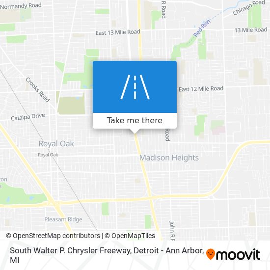 South Walter P. Chrysler Freeway map