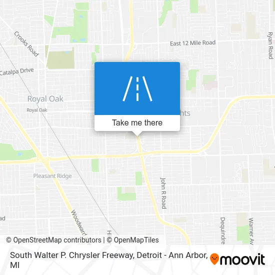 South Walter P. Chrysler Freeway map
