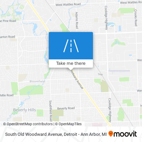 Mapa de South Old Woodward Avenue