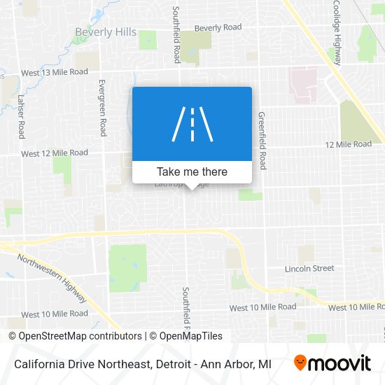 Mapa de California Drive Northeast