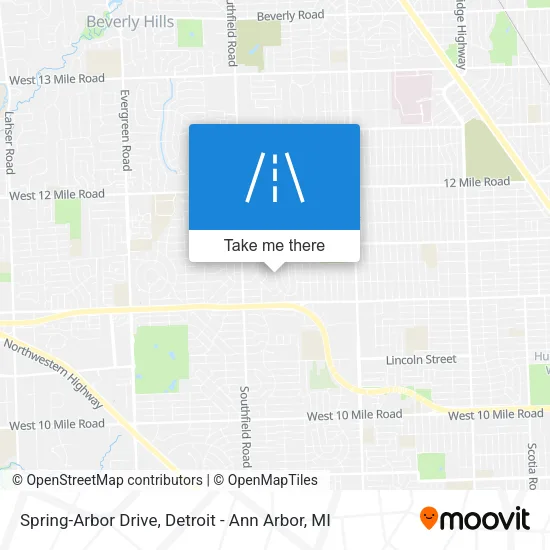 Spring-Arbor Drive map