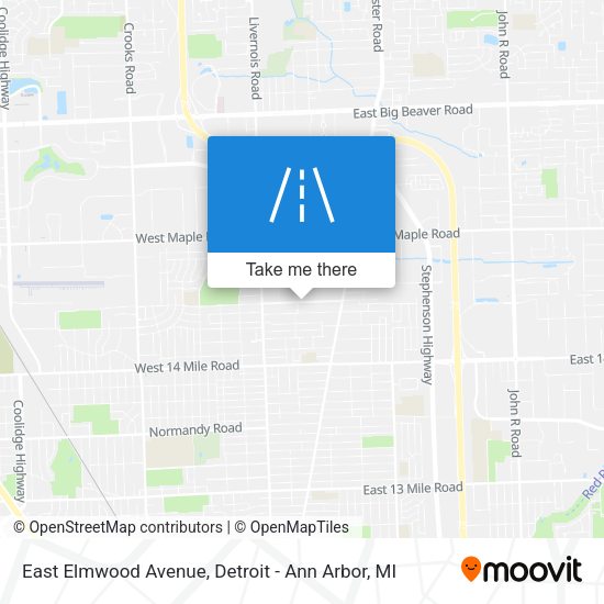East Elmwood Avenue map