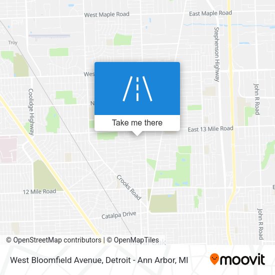 West Bloomfield Avenue map