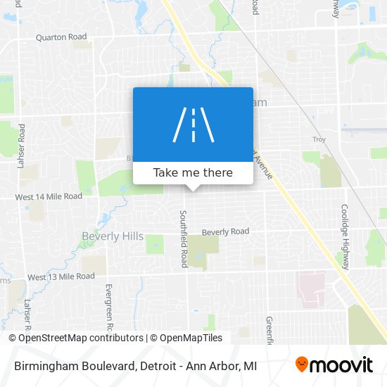 Mapa de Birmingham Boulevard