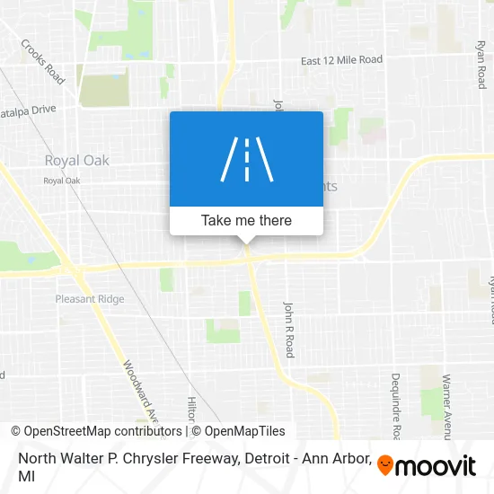 North Walter P. Chrysler Freeway map