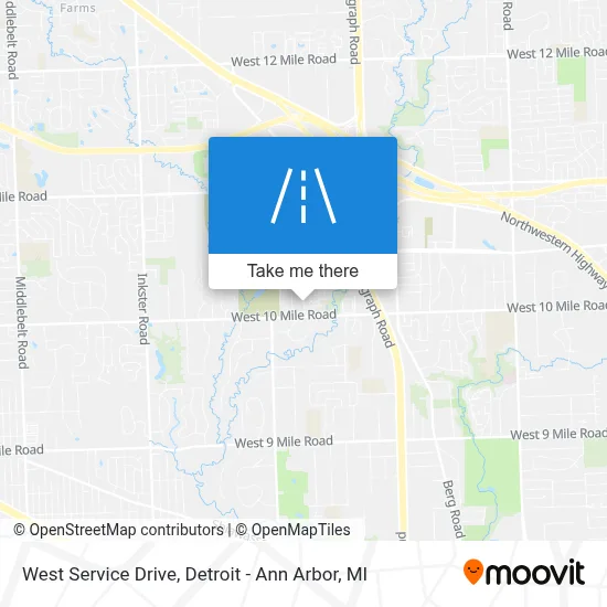 West Service Drive map