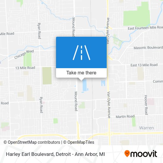 Harley Earl Boulevard map