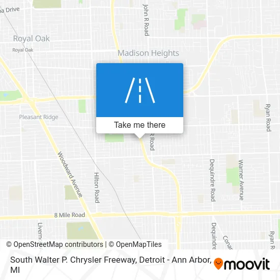 South Walter P. Chrysler Freeway map