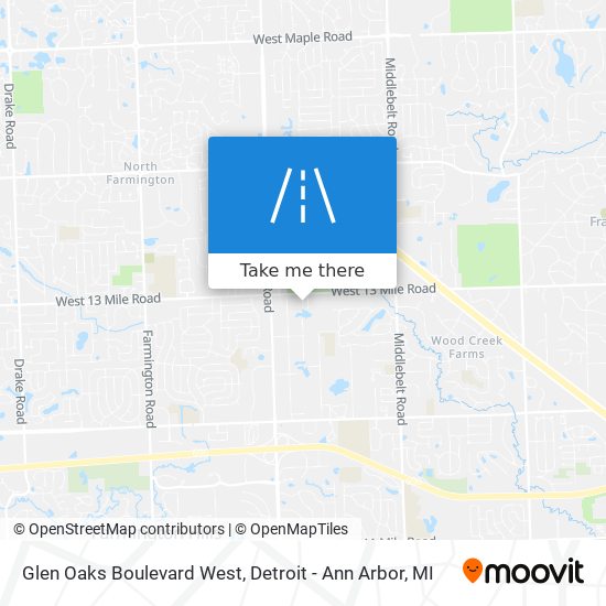 Glen Oaks Boulevard West map