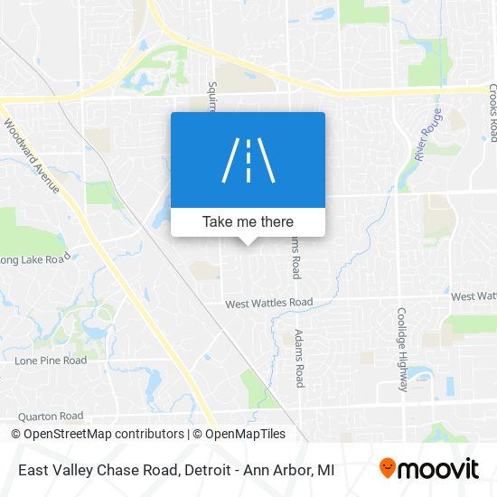 East Valley Chase Road map