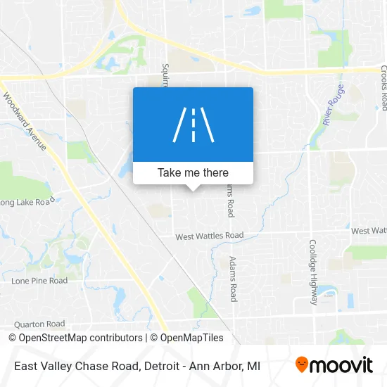 East Valley Chase Road map