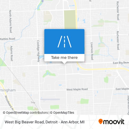 West Big Beaver Road map