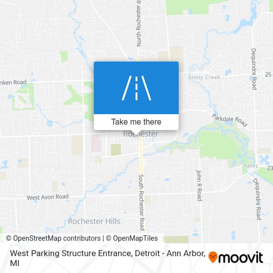 West Parking Structure Entrance map