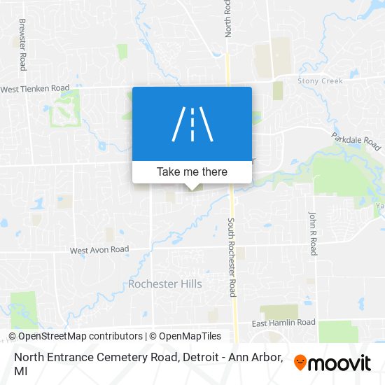 North Entrance Cemetery Road map