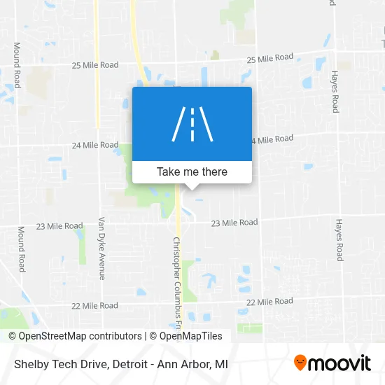 Shelby Tech Drive map