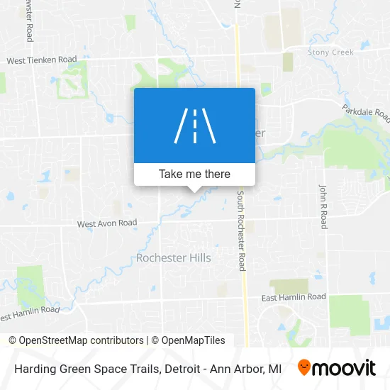 Harding Green Space Trails map